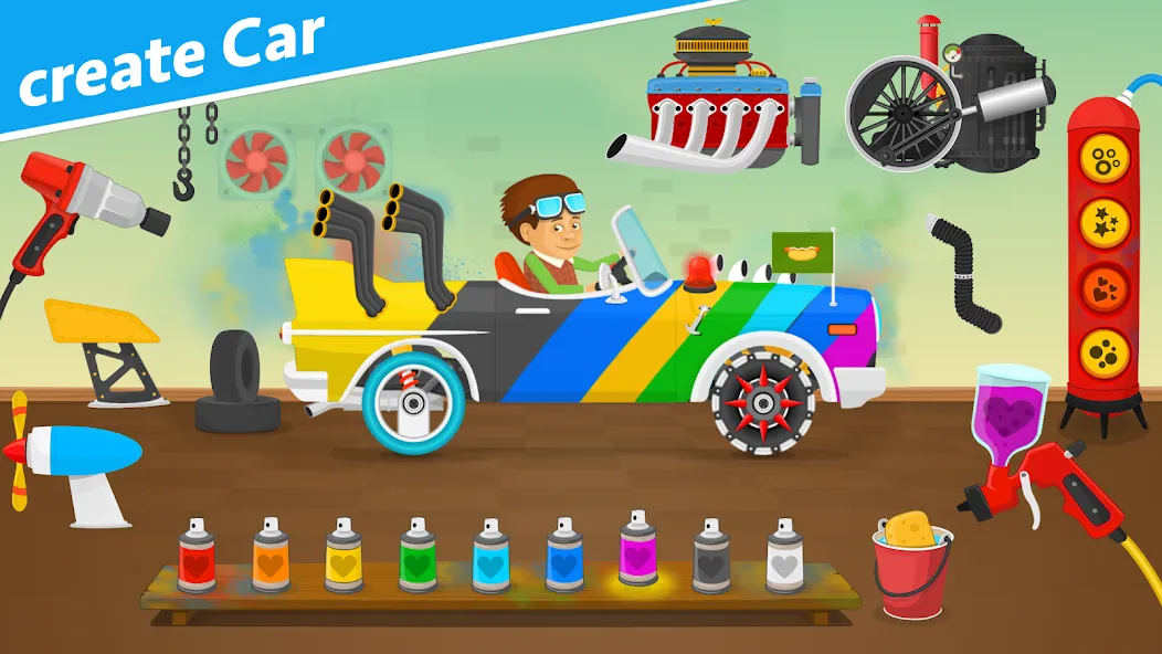 Racing car games for kids 2-5  [МОД Mega Pack] Screenshot 2