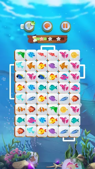 Mahjong Connect Fish World (Мацзян Коннект Рыбный Мир)  [МОД Бесконечные деньги] Screenshot 3