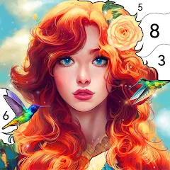 Скачать взломанную Girls Paint by Number Coloring (Девочки раскрашивают по номерам)  [МОД Меню] - полная версия apk на Андроид