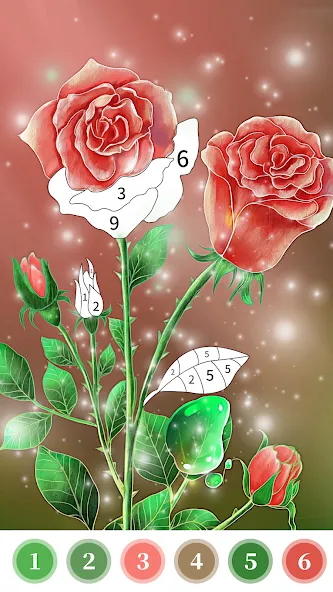 Rose Coloring Book Color Games  [МОД Бесконечные монеты] Screenshot 3