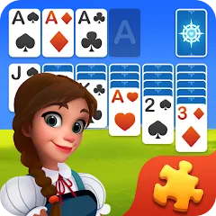 Взломанная Solitaire Jigsaw Puzzle (Солитер Пазл)  [МОД Много монет] - последняя версия apk на Андроид