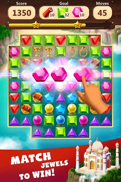 Jewels Planet - Match 3 Puzzle  [МОД Бесконечные монеты] Screenshot 1