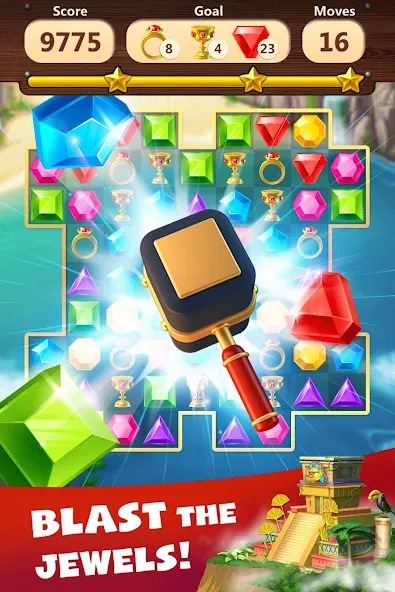 Jewels Planet - Match 3 Puzzle  [МОД Бесконечные монеты] Screenshot 2