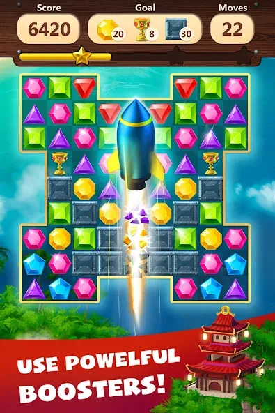 Jewels Planet - Match 3 Puzzle  [МОД Бесконечные монеты] Screenshot 4